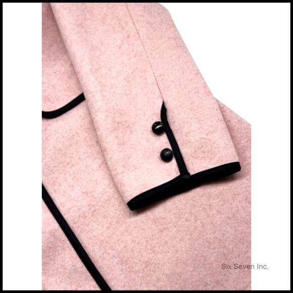 Women's Wool Blend Pea Coat Double Breasted Notch Lapel Long Sleeve - Picture 5 of 6